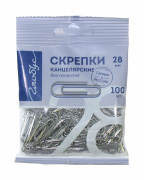 Скрепка 28 мм  (100 шт.) "Глобус" С28/100 ПЛ